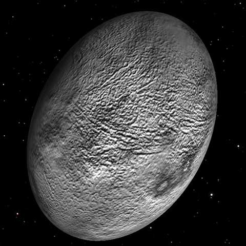 Representación artística del planeta enano Haumea