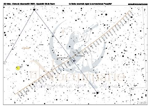 Efemérides astronómicas 2023. Carta de Observación de Hebe, Oposición 2023